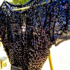 Women’s long formal navy evening gown size 12 worn once